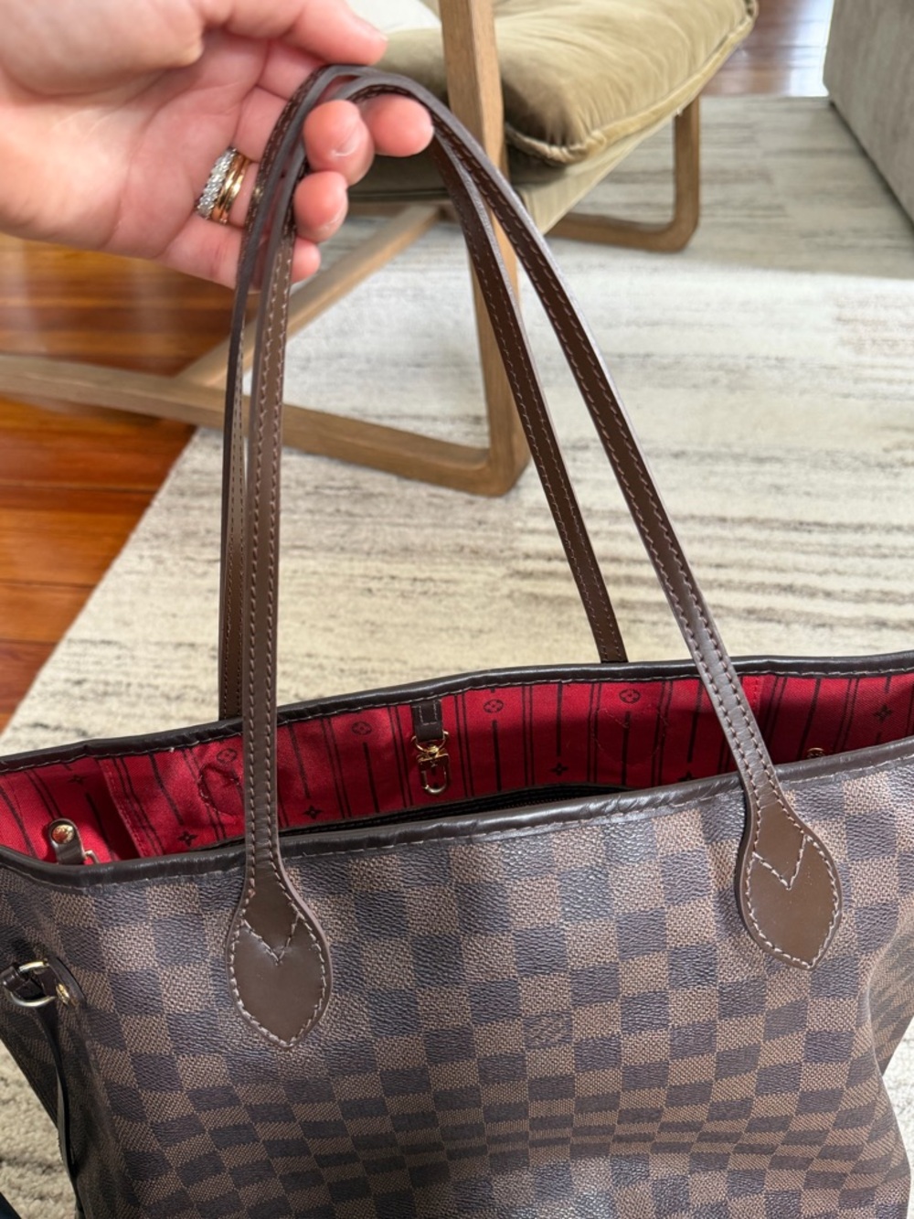 Louis Vuitton MM Damier Ebene Neverfull Tote - Picture 13 of 13